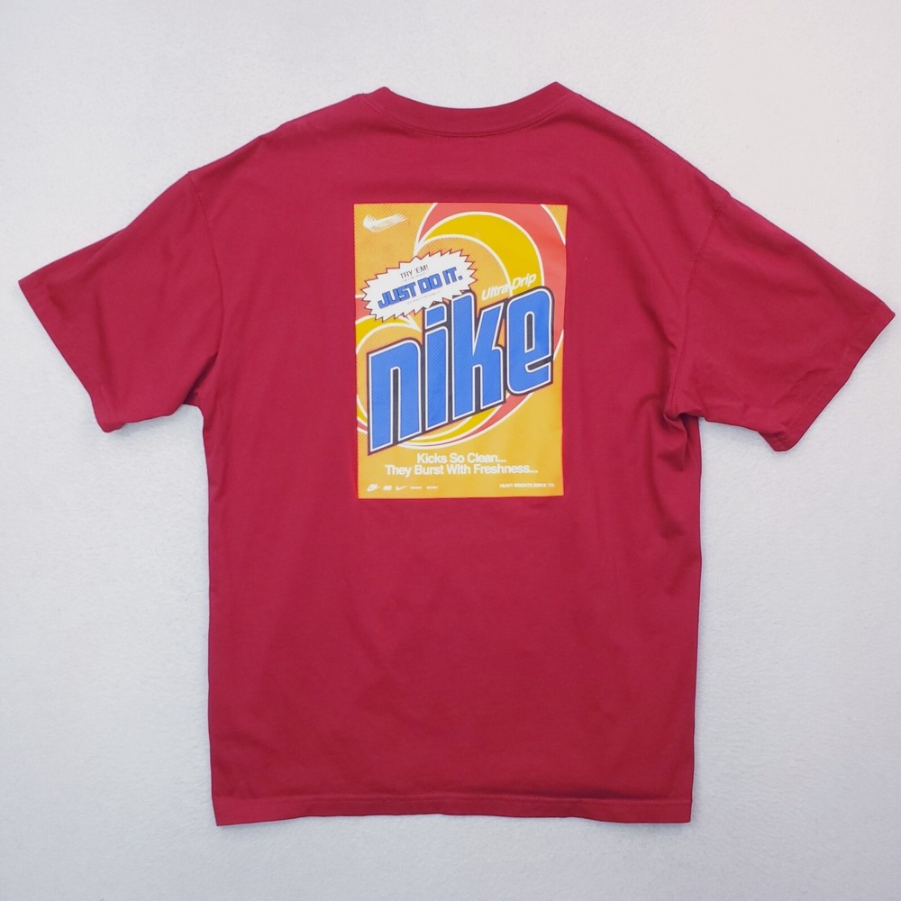 Nike Shirt Mens Medium Burgundy Orange Just Do It Ultra Drip